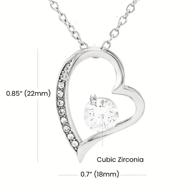 Cubic Zirconia Heart Pendant Necklace